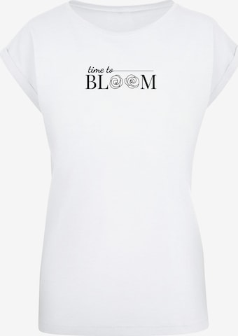 Merchcode Shirt 'Time to bloom' in Wit: voorkant