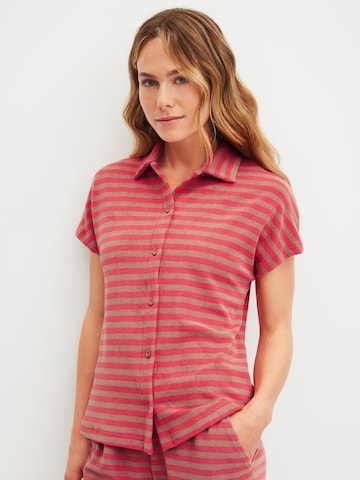 CALIDA Slaapshirt 'Lounge Stripe' in Beige