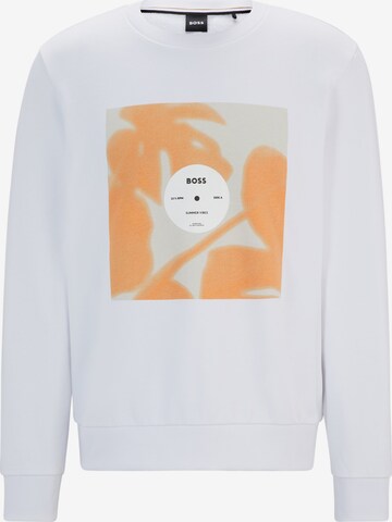 BOSS Sweatshirt 'Soleri 88' in White: front