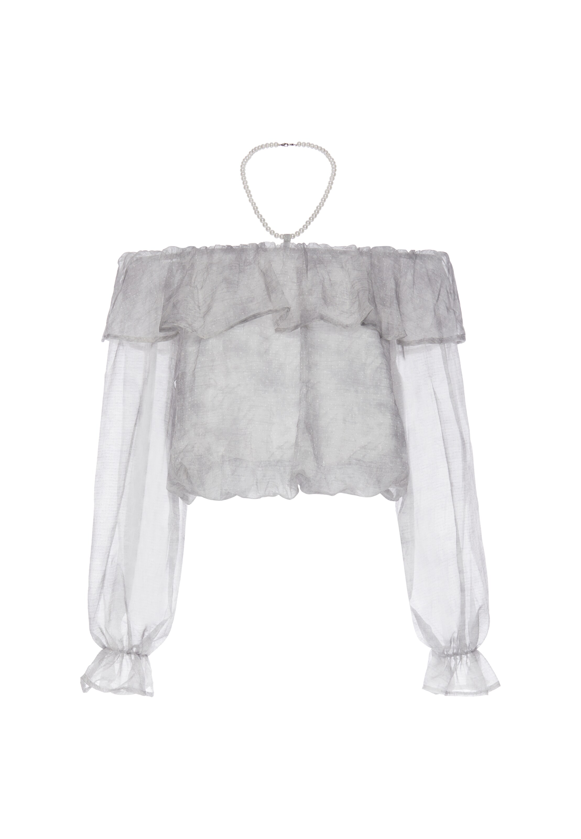 usha BLACK LABEL Blouse in Grijs: voorkant