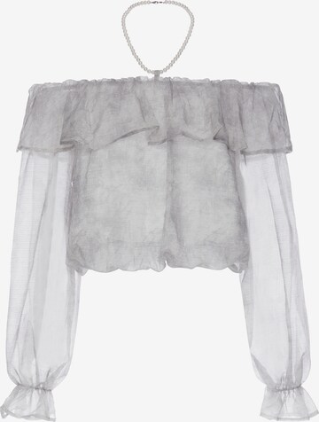 usha BLACK LABEL Blouse in Grijs: voorkant