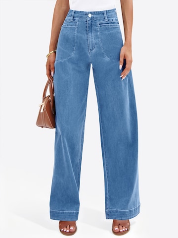 Imily Bela - Pierna ancha Vaquero en azul: frente