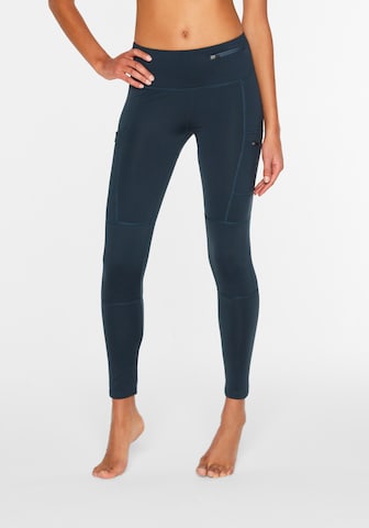LASCANA ACTIVE Skinny Sports trousers in Blue: front