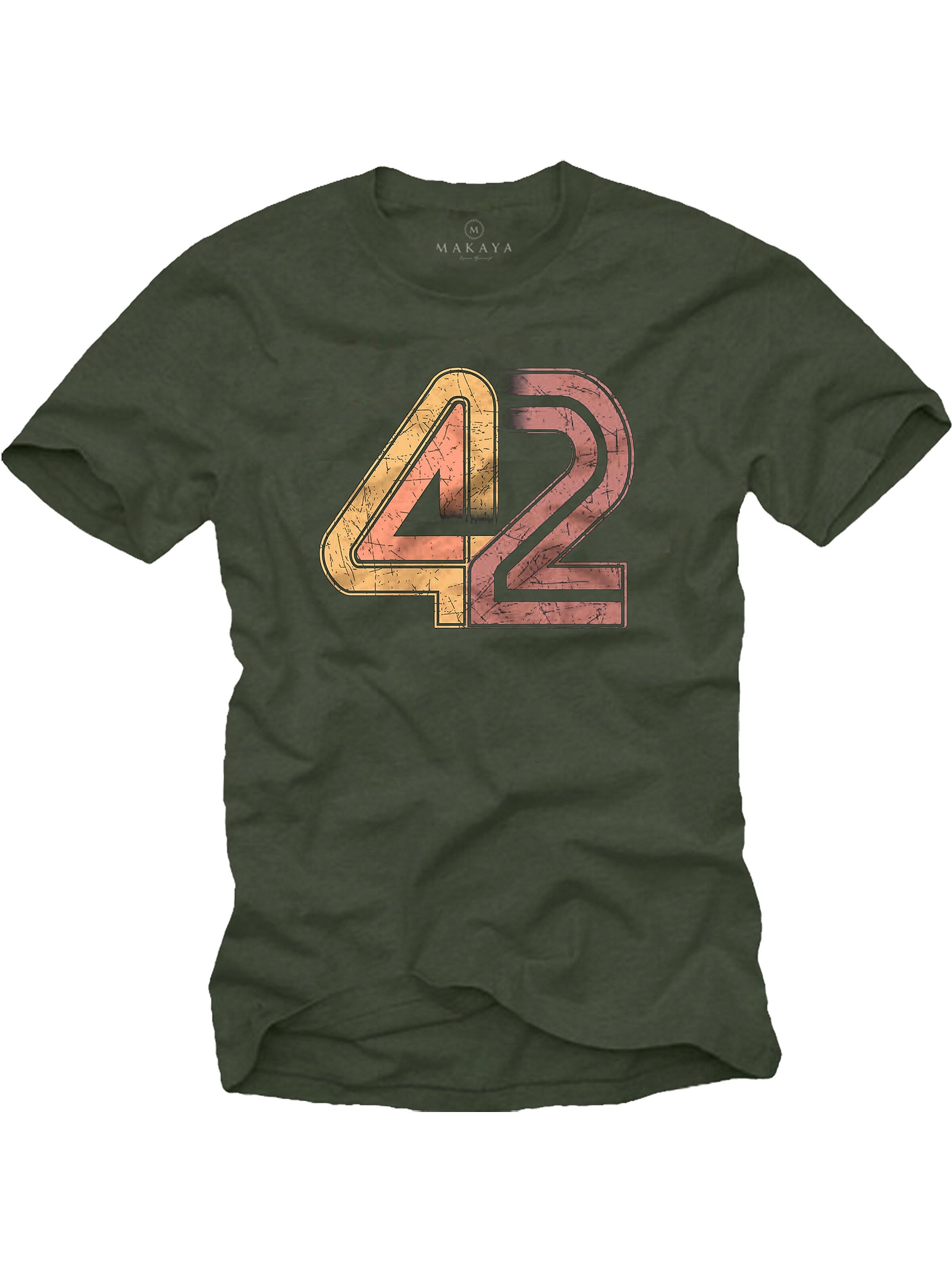MAKAYA Shirt '42 The Answer'‌‌‌‌‌‌‌‌‌ in Grün: Vorderseite