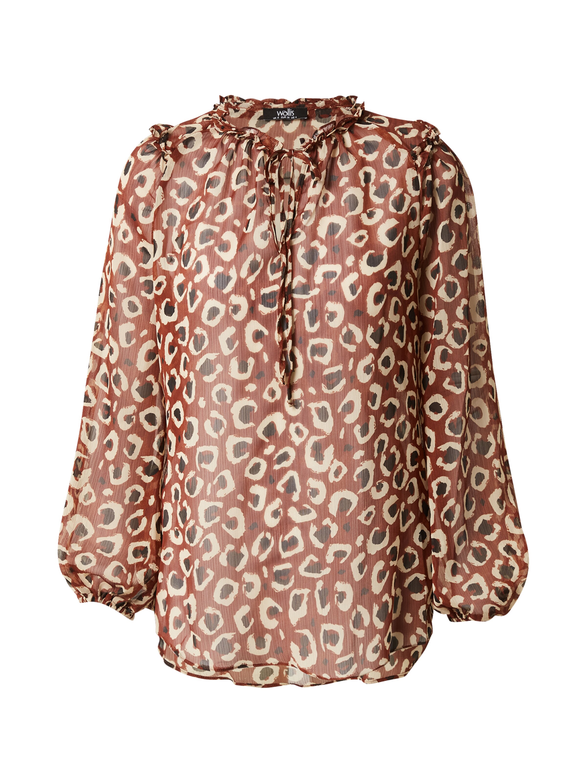 Wallis Bluse in Braun: Vorderseite