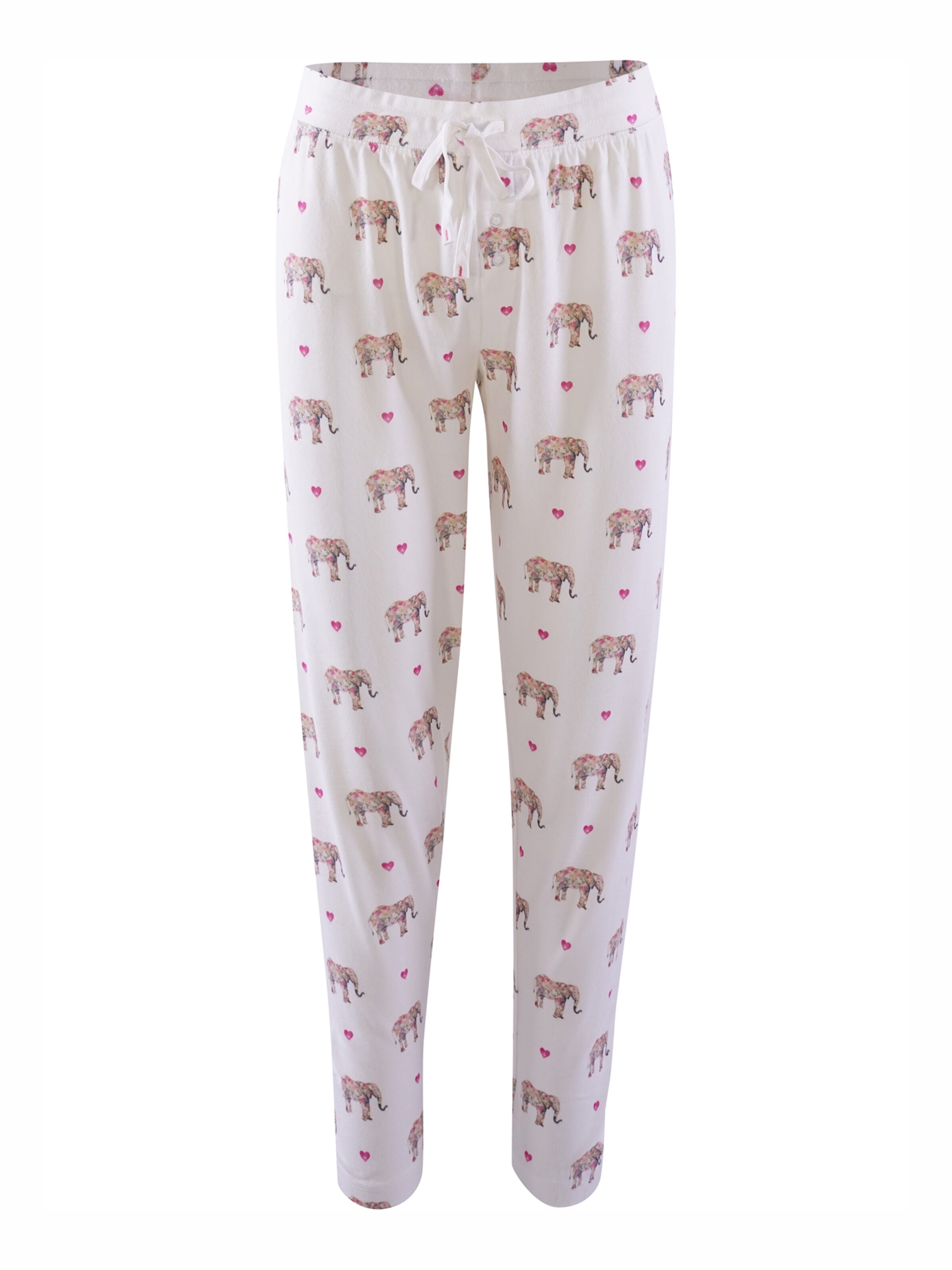 PJ Salvage - Pantalón de pijama ' Love You A Ton ' en blanco: frente