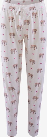 PJ Salvage Pyjamabroek ' Love You A Ton ' in Wit: voorkant