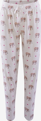 Pantalon de pyjama ' Love You A Ton ' PJ Salvage en blanc : devant