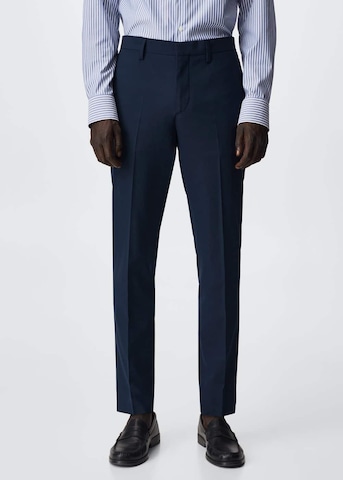 MANGO MAN Pleated Pants 'Paulo' in Blue: front