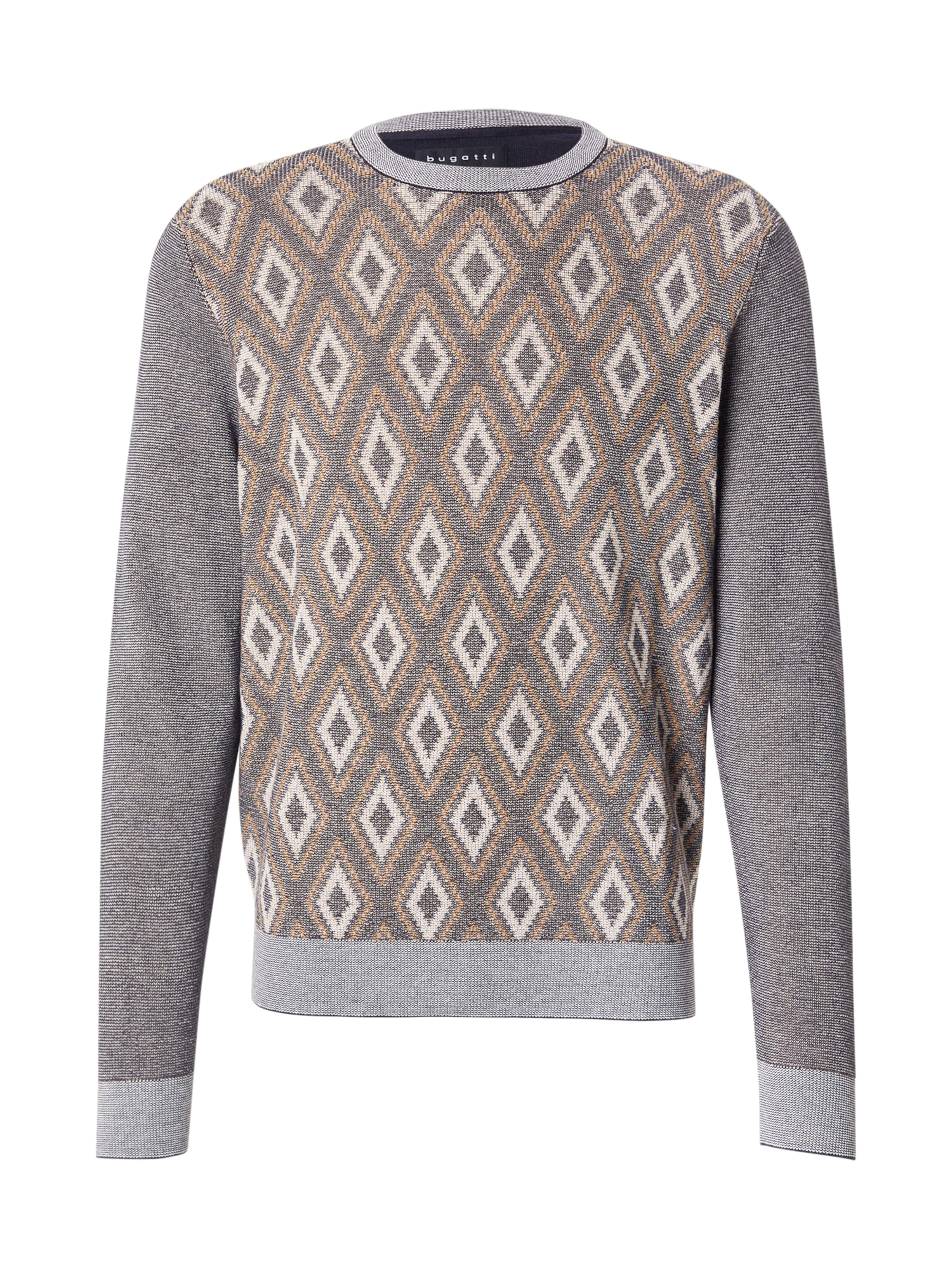 Pulover de la bugatti pe bej: față