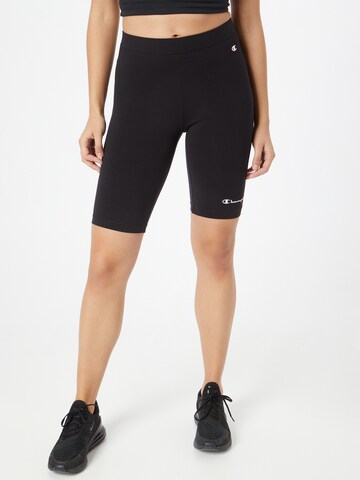 Champion Authentic Athletic Apparel Skinny Sportshorts in Schwarz: predná strana