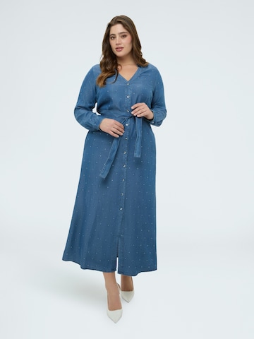 Fiorella Rubino Jurk in Blauw: voorkant