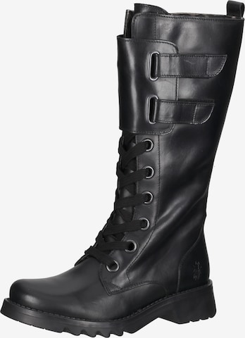 FLY LONDON Lace-Up Boots in Black: front