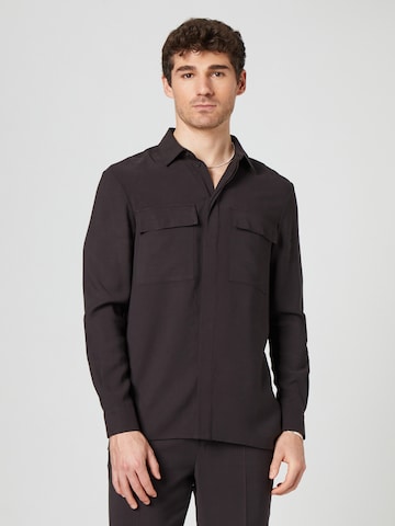 Regular fit Camicia 'Neo' di Guido Maria Kretschmer Men in nero: frontale