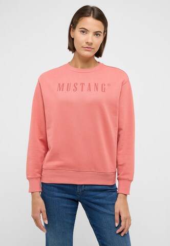 MUSTANG Sweatshirt 'Style Aberdeen ' in Pink: front