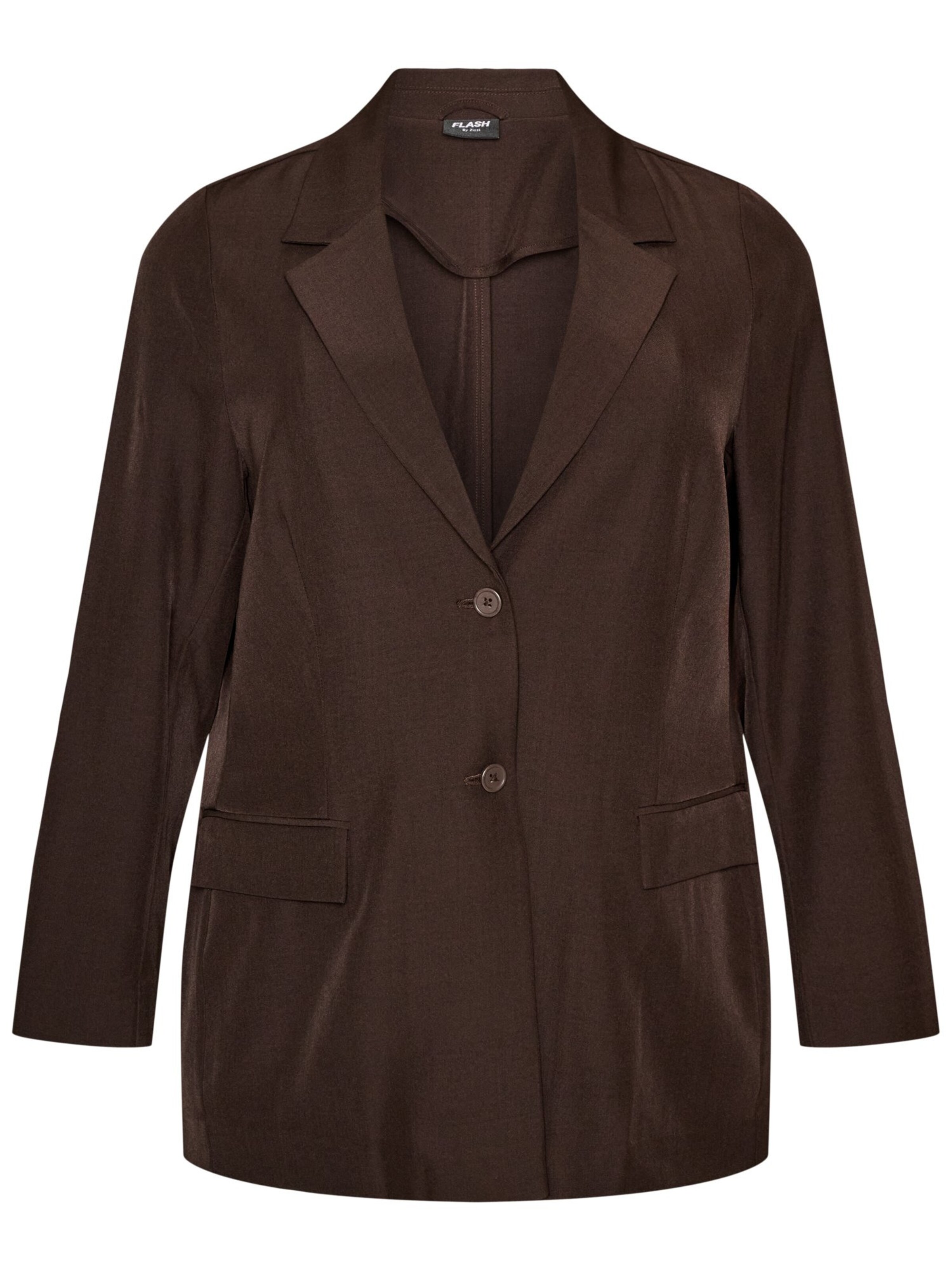 Zizzi Blazer 'FLILLOW' in Braun: Vorderseite
