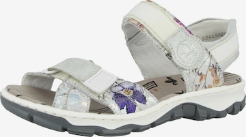 RIEKER Hiking Sandals in White: front