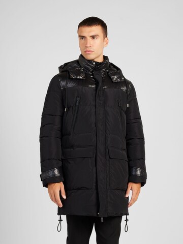 Parka d’hiver Karl Lagerfeld en noir : devant