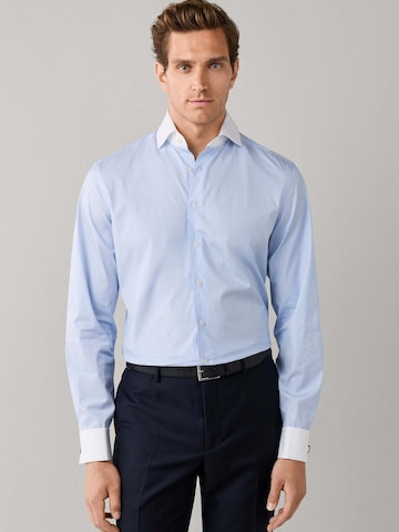 Coupe regular Chemise business Hackett London en bleu : devant