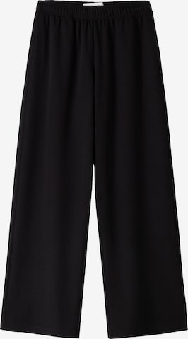 Bershka Wide leg Trousers in Black: front