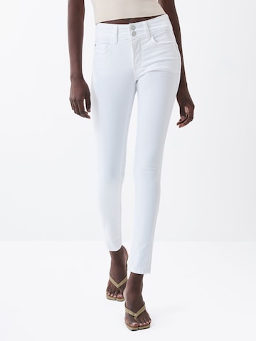 Skinny Jean 'Secret' Salsa Jeans en blanc : devant