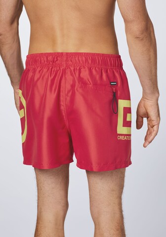 CHIEMSEE Athletic Swim Trunks in Red