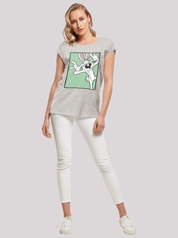 F4NT4STIC Shirt 'Looney Tunes Bugs Bunny Funny Face' in Grijs