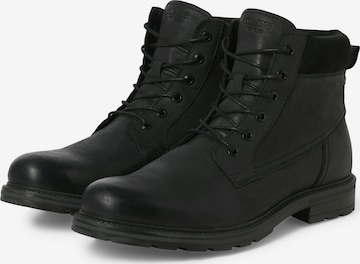 JACK & JONES - Botas con cordones 'JFWCRANFIELD' en negro: frente
