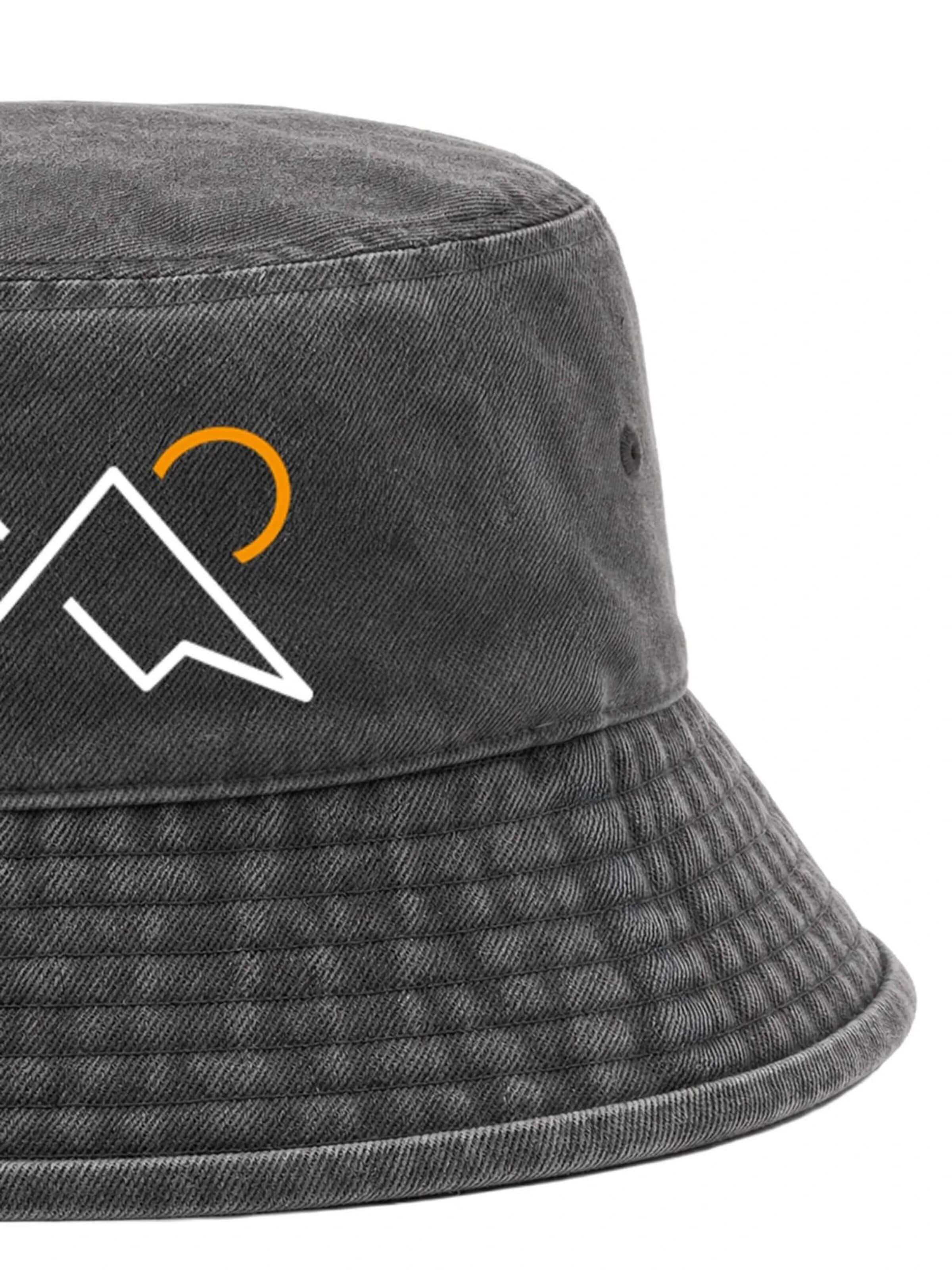 Neverless Hat 'Mountain Lineart' in Black