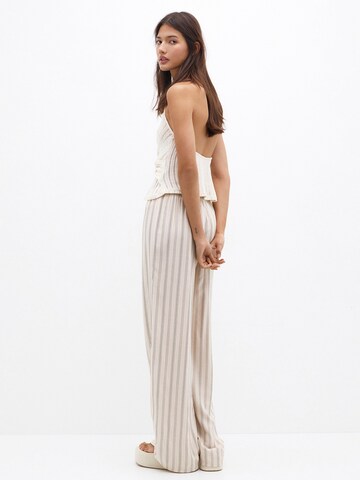Pull&Bear Wide leg Trousers in Beige