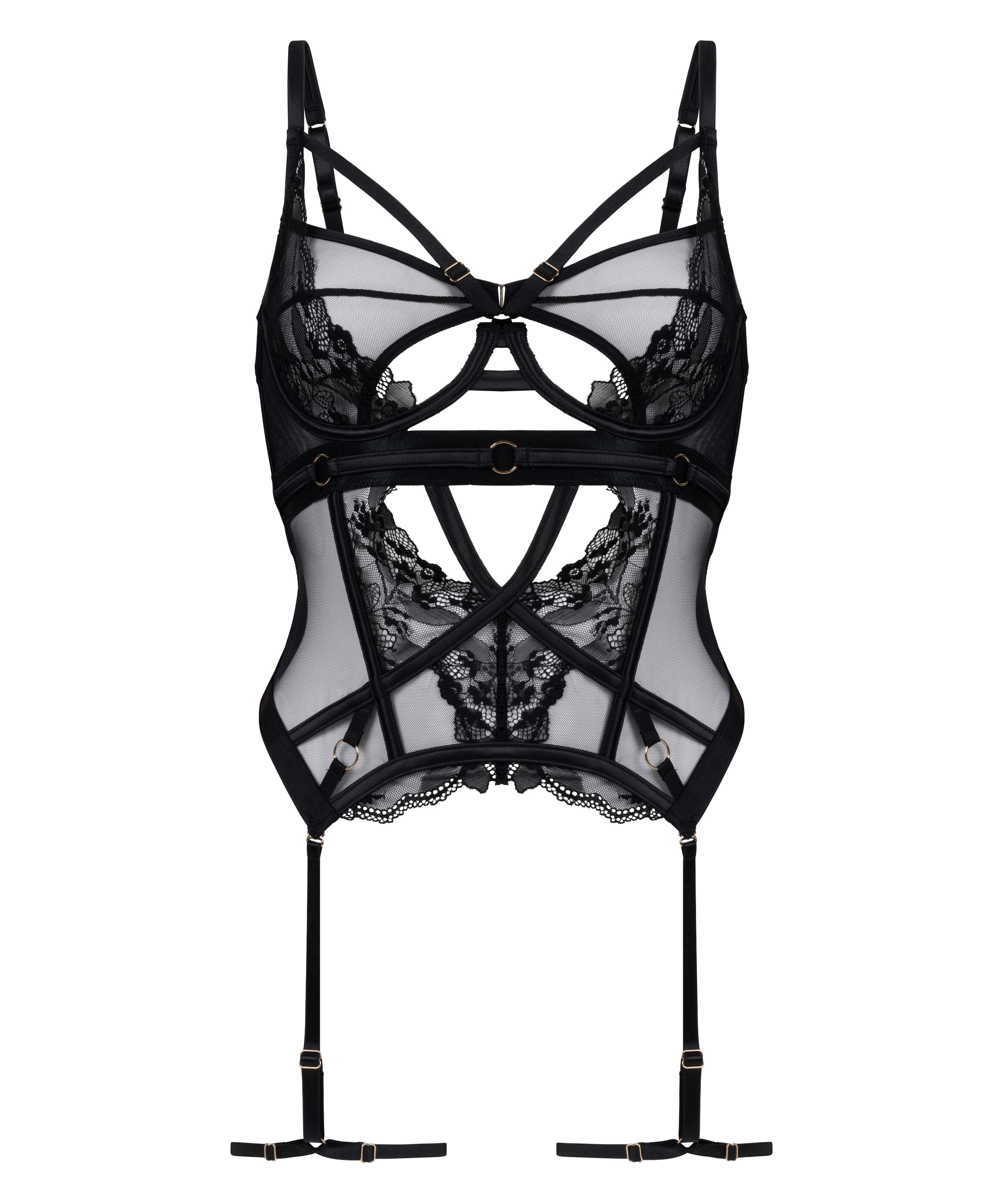 Hunkemöller Корсаж 'Amari' в черно: отпред