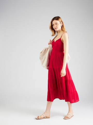 HOLLISTER Poletna obleka | rdeča barva