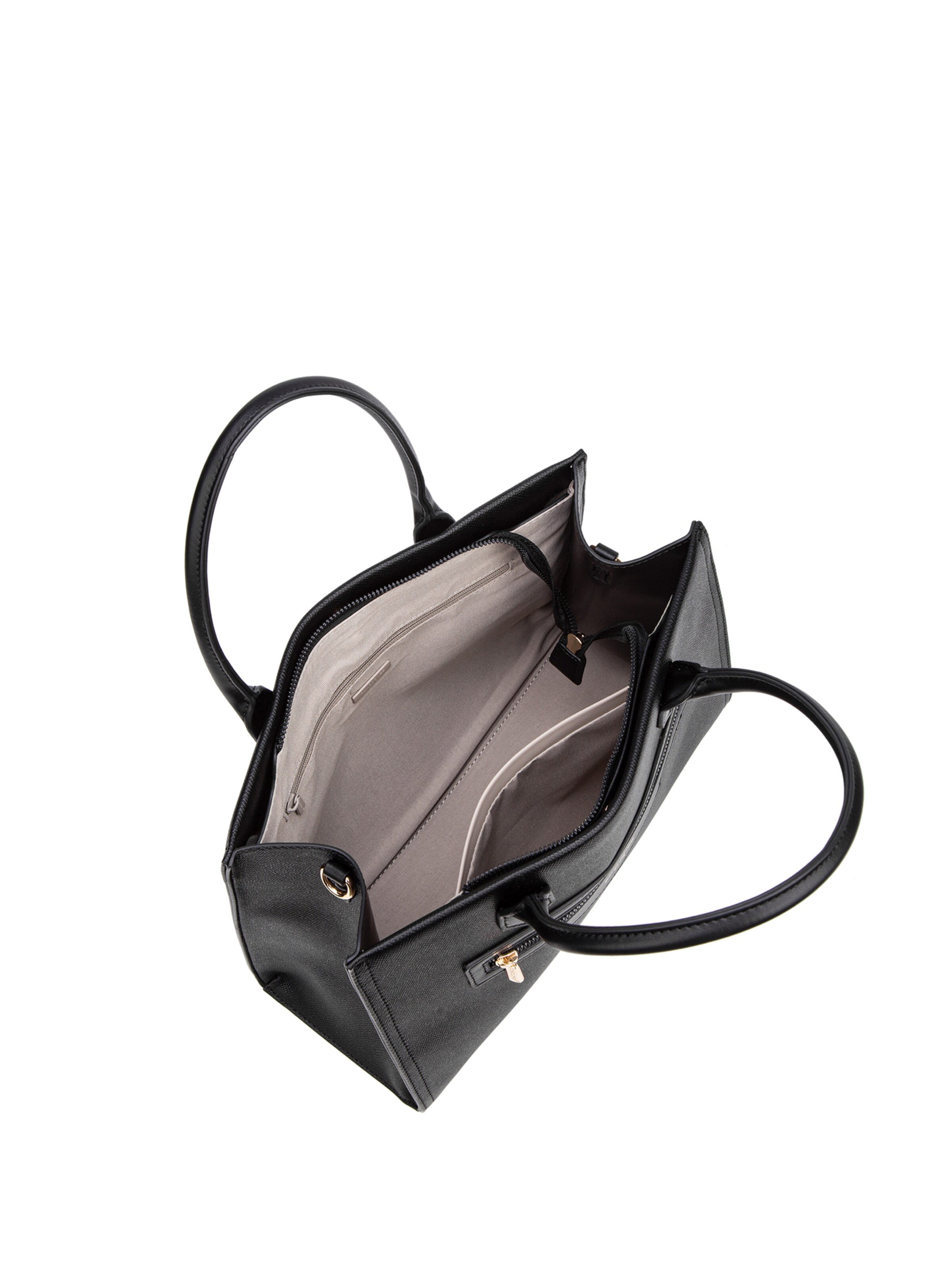 Borsa a mano 'Borsa a Mano Donna Vegan Leather con Zip e Tracolla Rimovibile - David Jones' di David Jones in nero