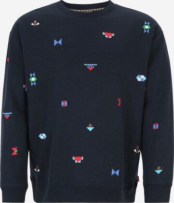 Scotch & Soda Plus Sweatshirt in Blauw: voorkant