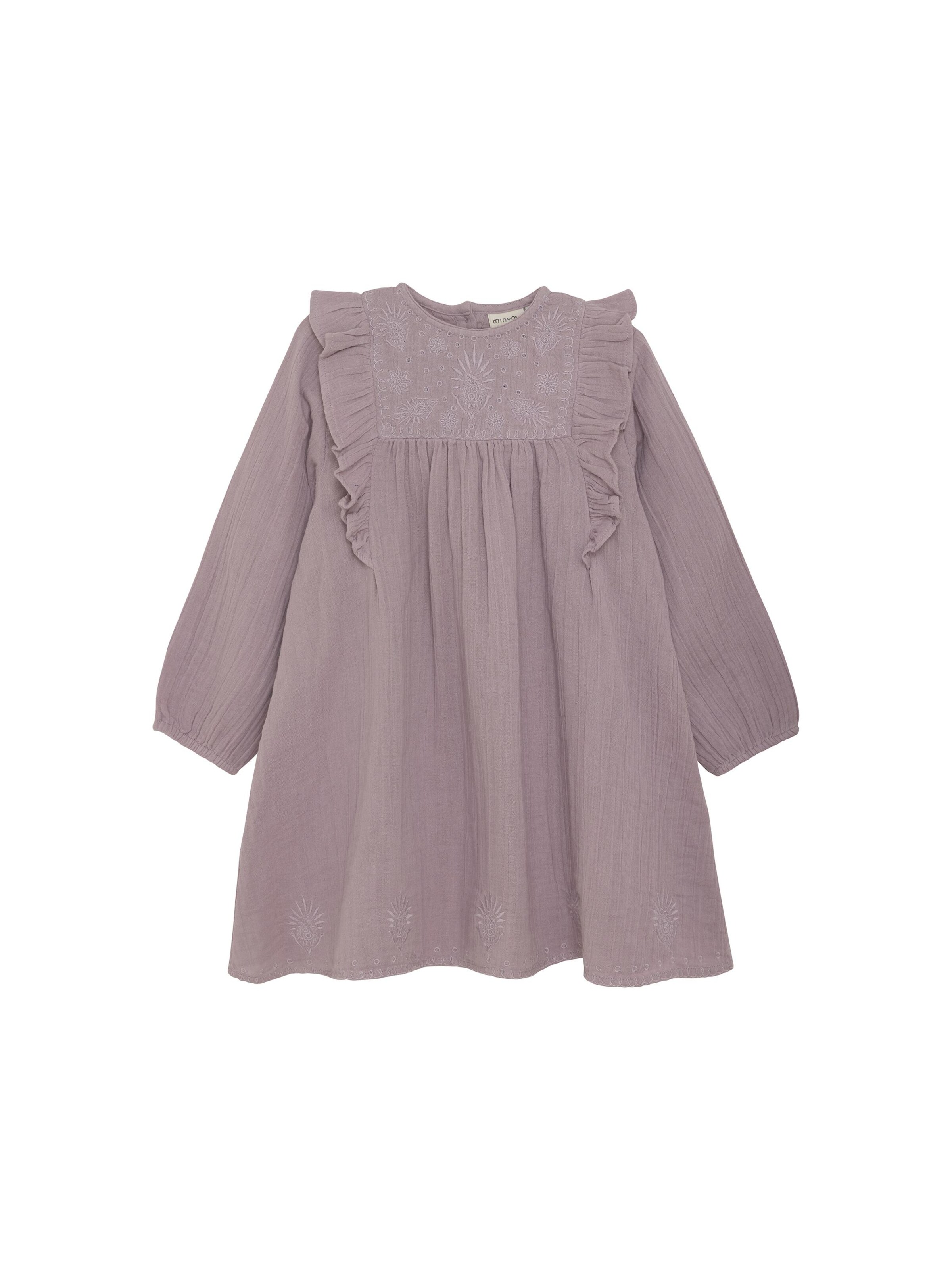MINYMO - Vestido ' MIDress LS w. Emb ' em roxo: frente