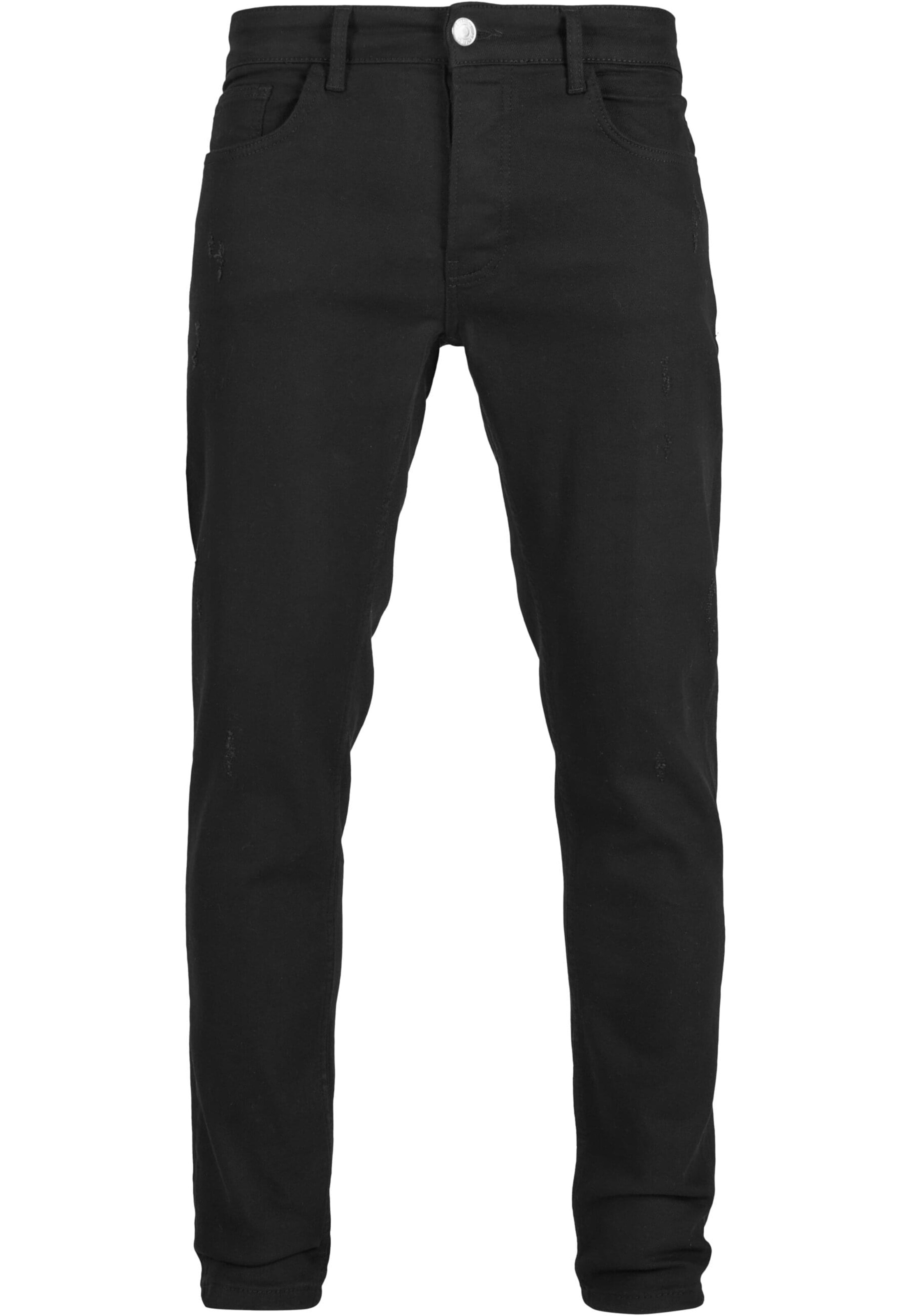 2Y Premium Tapered Jeans in Black: front