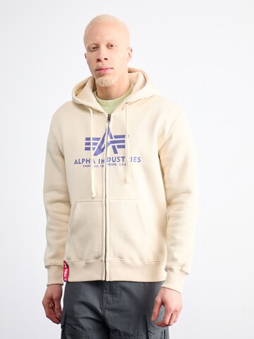 ALPHA INDUSTRIES Sweatvest in Wit: voorkant