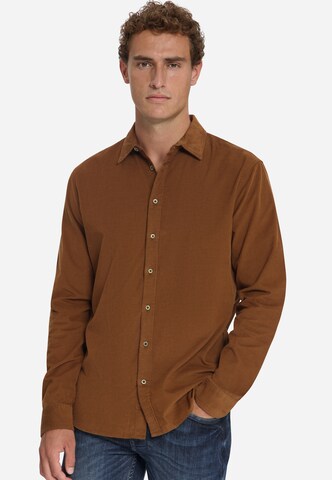 No Excess Regular fit Overhemd in Bruin