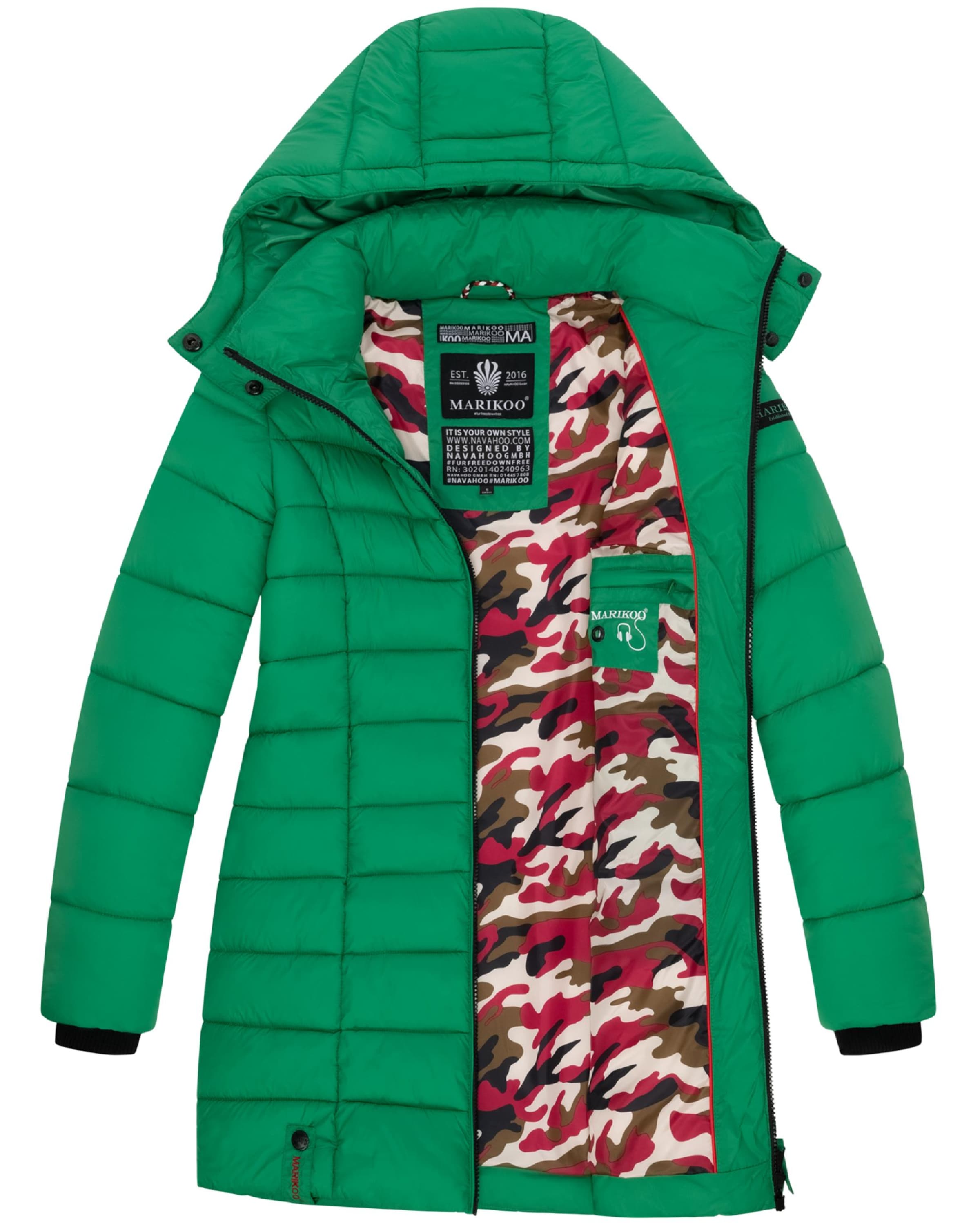 žalia MARIKOO Žieminis paltas 'Abendsternchen'