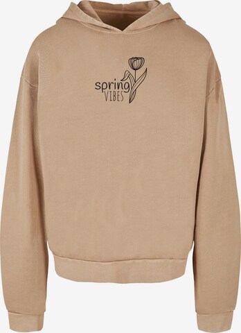 Merchcode Sweatshirt 'Spring - Vibes' in Beige: front