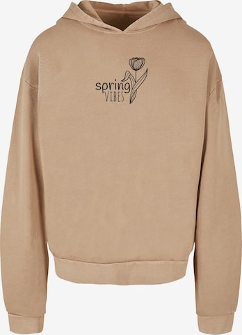 Merchcode Sweatshirt 'Spring - Vibes' in Beige: predná strana
