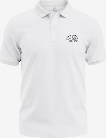 Neverless Shirt 'Rhino Polygon' in White: front