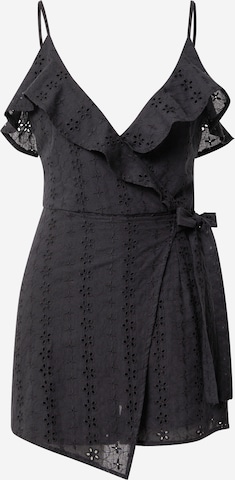 Nasty Gal Ολόσωμη φόρμα 'Broderie' σε μαύρο: μπροστά