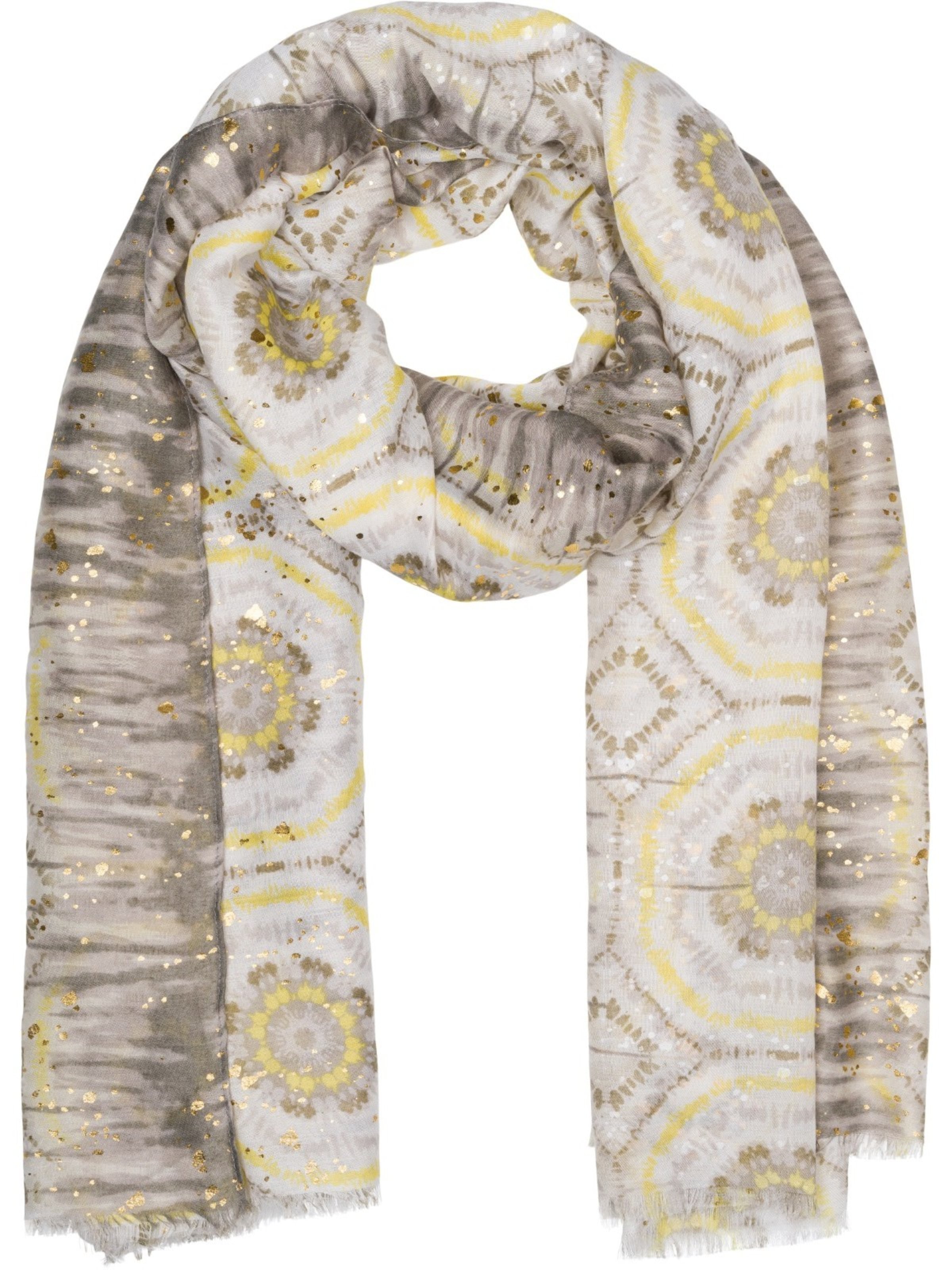 styleBREAKER Schal 'Schal mit Batik Muster Metallic'‌‌ in Grau: Vorderseite