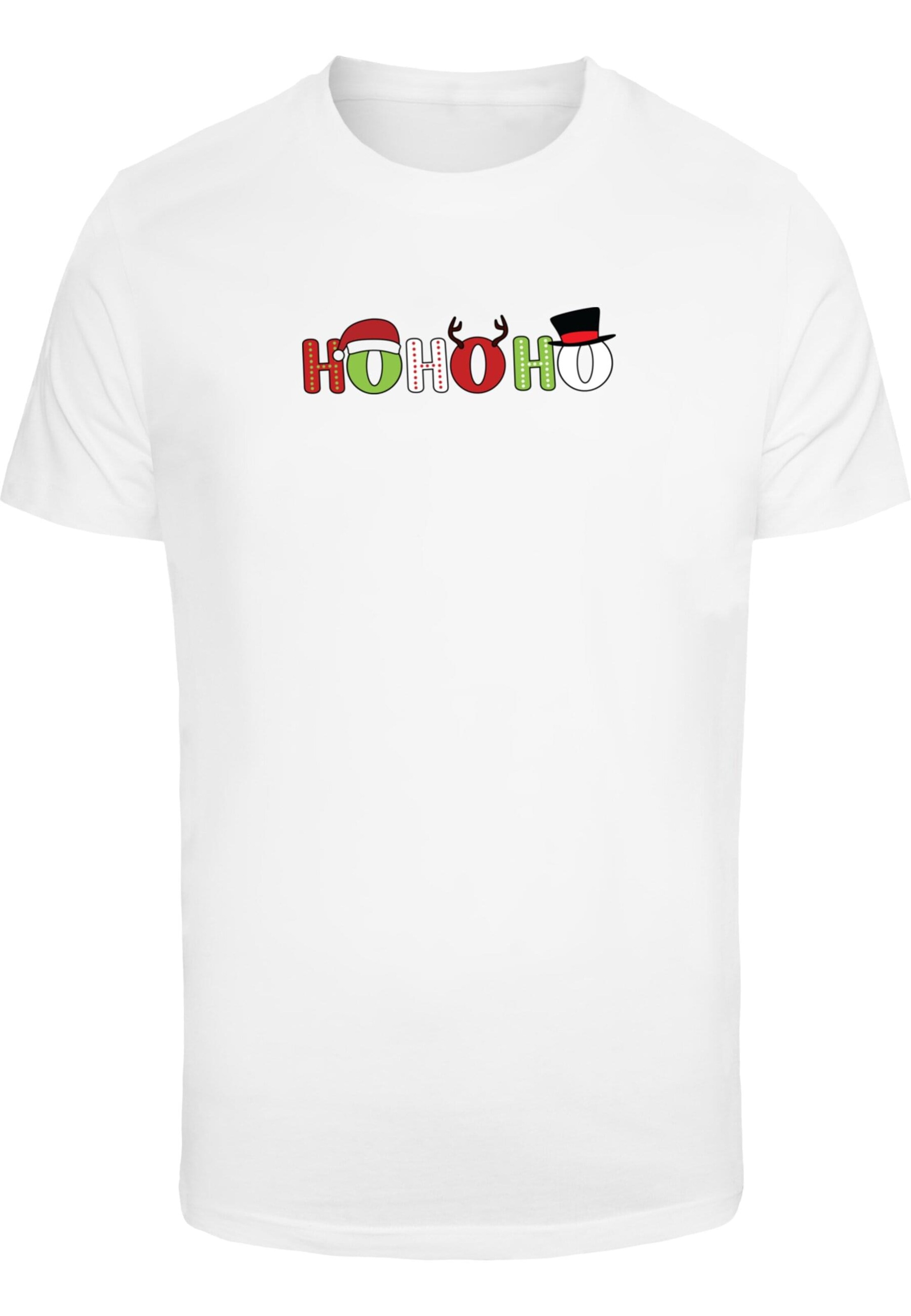 Merchcode Shirt 'Christmas Ho Ho Ho' in White: front