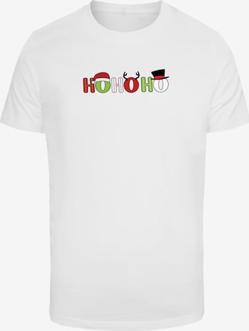 Merchcode Shirt 'Christmas Ho Ho Ho' in White: front