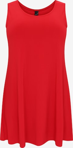 Yoek Tunic ' long ' in Red: front