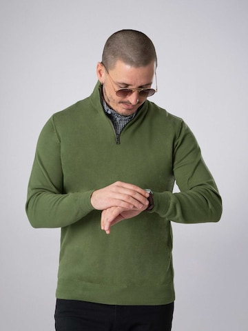 PANTONECLO Trui 'Pantoneclo Men’s Mock Sweater' in Groen