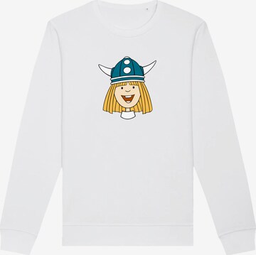 F4NT4STIC Sweatshirt 'Wickie Kopf' in Wit: voorkant