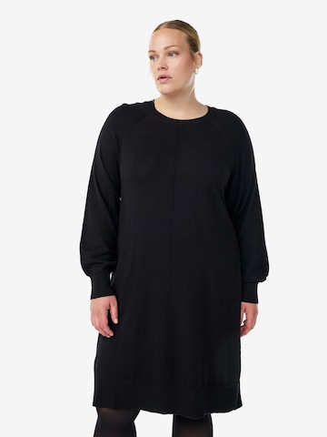 ZizziPletena haljina 'Caella' - crna boja: prednji dio